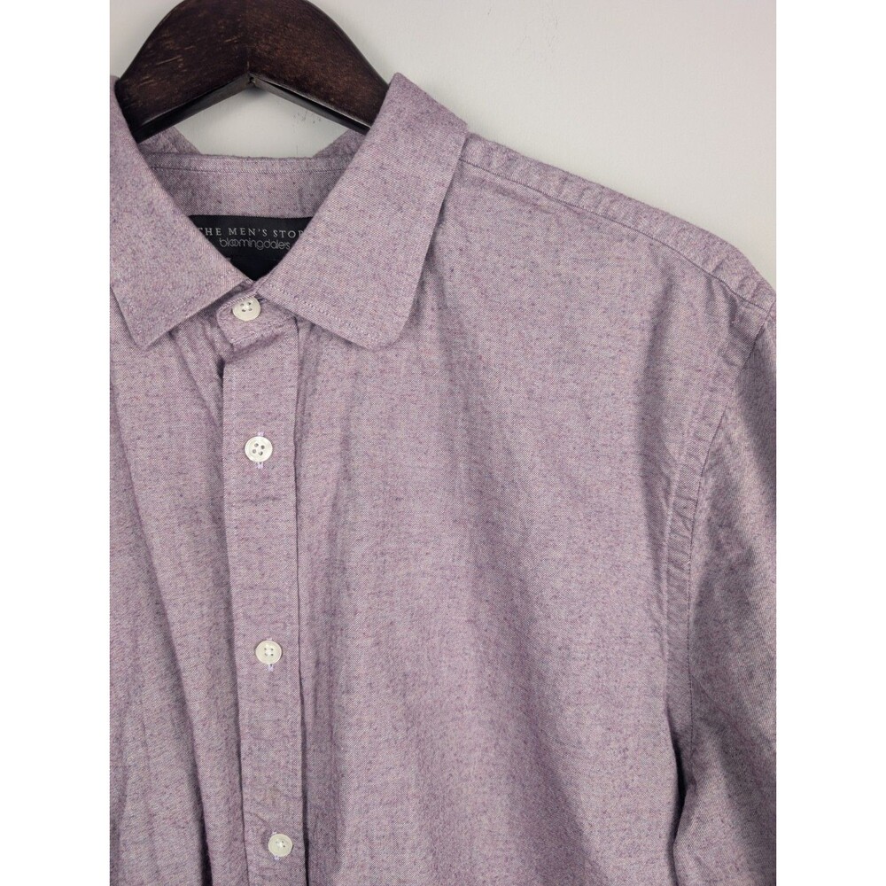 Bloomingdale's Men's Button Down Shirt Size XL Purple Cotton Preppy Designer